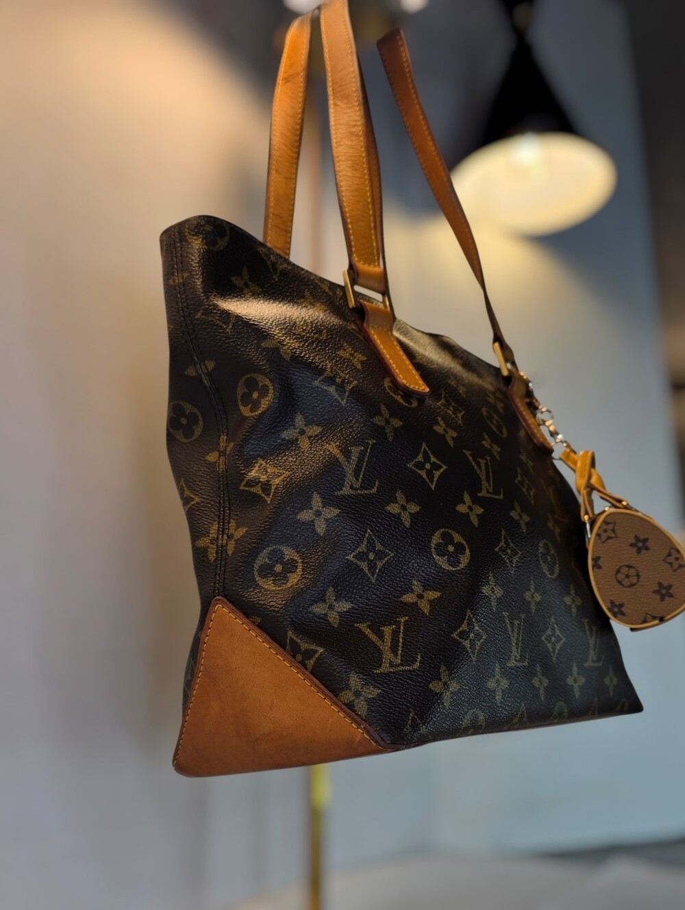 Louis Vuitton Vintage Canvas Cabas Piano Bag with Mini Boston Bag Charm & Chain - Picture 4 of 15